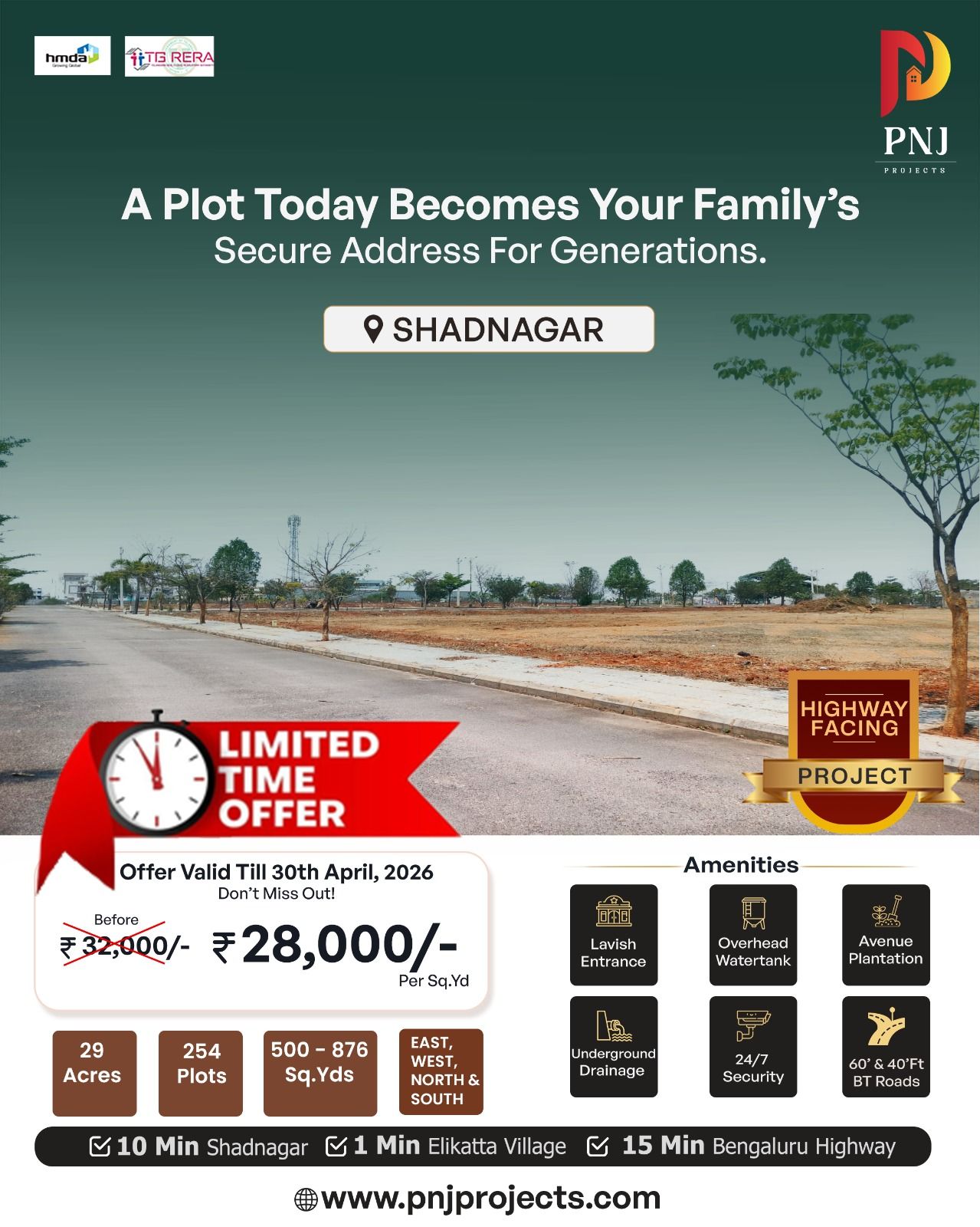 Residential Plot for sale in Shadnagar