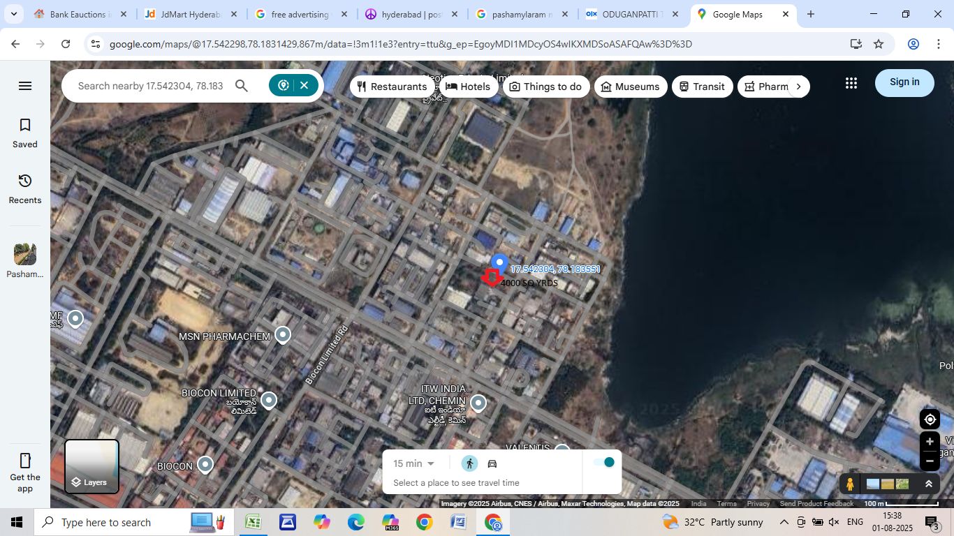 Industrial plot for sale in Pashamylaram